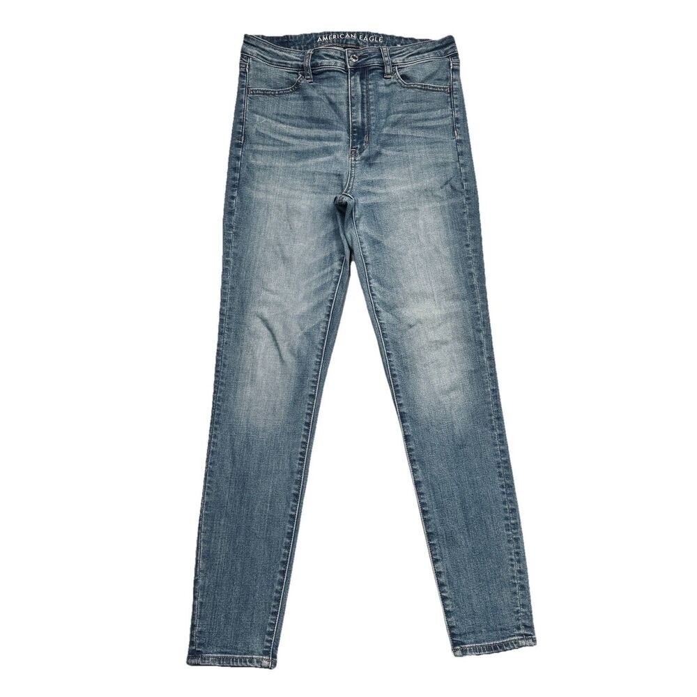American Eagle Super Hi Rise Jegging Jeans 8 (28x27.5) Blue Super Stretch Womens